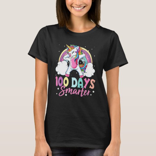 100 Days Of School  Dabbing Unicorn Girls Costume Tシャツ (正面)