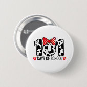 100 Days of School Dalmatian Dog Boy Kid 100th Day 缶バッジ (正面&裏面)