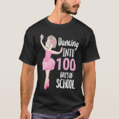 100 Days of School Dancing Ballerina Ballet Dancer Tシャツ (正面)