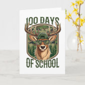 100 Days of School Deer Camo Teacher Funny カード (黄色い花)
