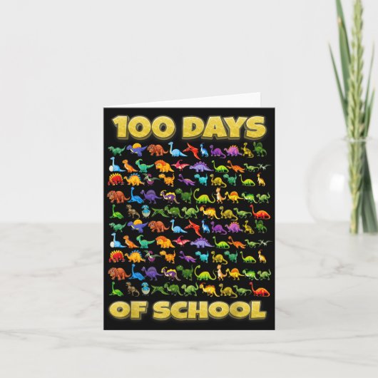 100 Days Of School Dinosaur 100 Days Smarter  カード (正面)