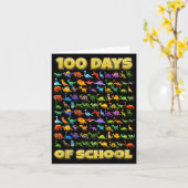 100 Days Of School Dinosaur 100 Days Smarter  カード (黄色い花)