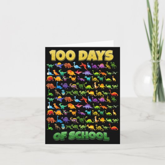 100 Days Of School Dinosaur 100 Days Smarter  カード (正面)