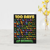 100 Days Of School Dinosaur 100 Days Smarter  カード (黄色い花)