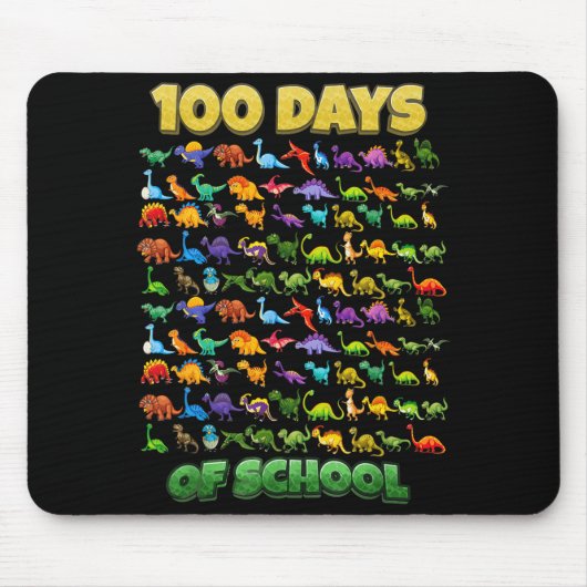 100 Days Of School Dinosaur 100 Days Smarter  マウスパッド (正面)