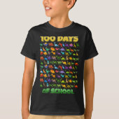 100 Days Of School Dinosaur 100 Days Smarter  Tシャツ (正面)
