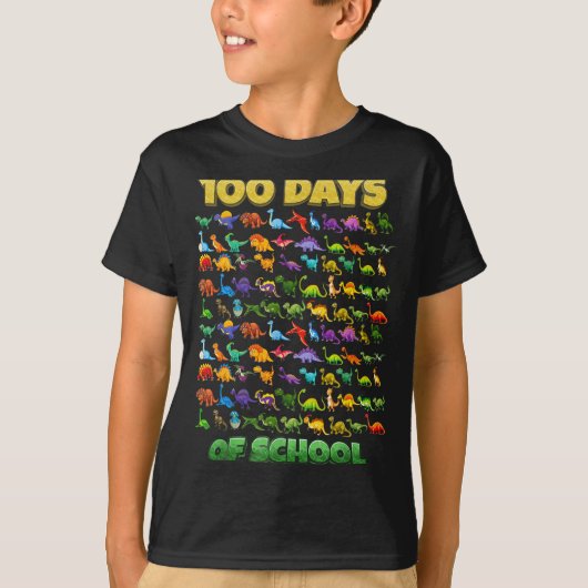 100 Days Of School Dinosaur 100 Days Smarter  Tシャツ (正面)