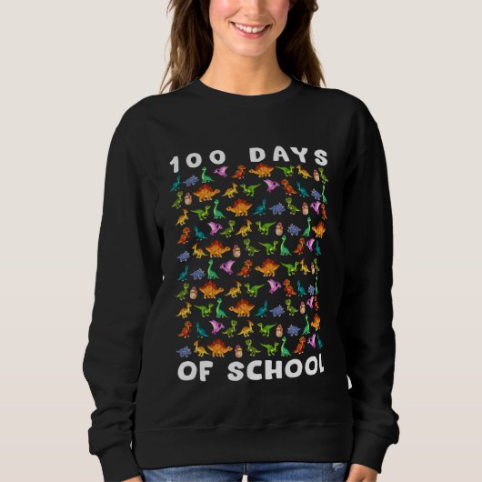 100 Days of School Dinosaurs 100th of School Boys  スウェットシャツ (正面)