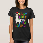 100 Days of School First Grade No Probllama Llama  Tシャツ (正面)