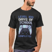 100 Days Of School For Boys Level Completed Gamer Tシャツ (正面)