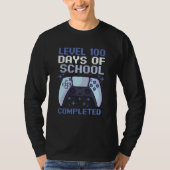 100 Days Of School For Boys Level Completed Gamer Tシャツ (正面)