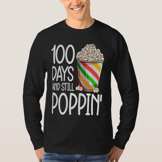 100 Days Of School For Kids Boys Popcorn Tシャツ (正面)
