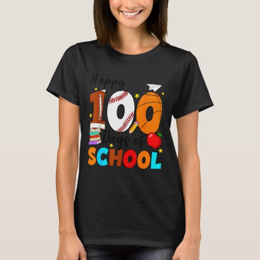 100 Days Of School For Teacher Kids Boys Girls 100 Tシャツ (正面)