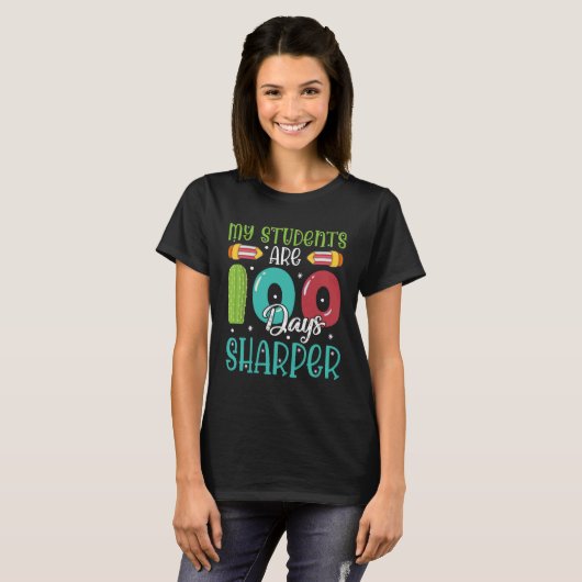 100 Days Of School  For Teacher My Students Are Sh Tシャツ (正面フル)