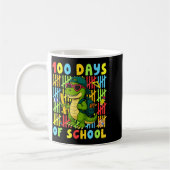 100 Days Of School Funny Dinosaur T-rex Boy Girl T コーヒーマグカップ (左)