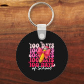 100 Days Of School Girls Coquette Bow 100th Day Of キーホルダー (正面)