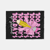 100 Days Of School Girls Coquette Bow 100th Day Of フリースブランケット (正面(横))