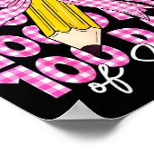 100 Days Of School Girls Coquette Bow 100th Day Of ポスター (角)