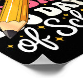 100 Days Of School Girls Coquette Bow 100th Day Of ポスター (角)