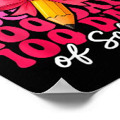 100 Days Of School Girls Coquette Bow 100th Day Of ポスター (角)