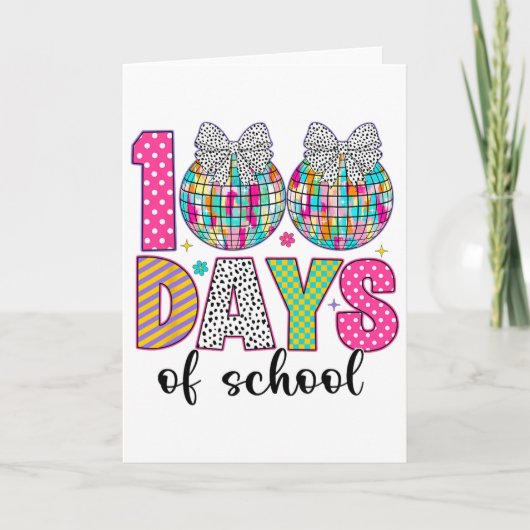100 Days Of School Girls Kids 100 Days Smarter 100 カード (正面)