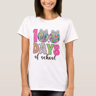 100 Days Of School Girls Kids 100 Days Smarter 100 Tシャツ