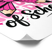 100 Days Of School Girls Teacher Coquette Bow Kids ポスター (角)