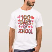 100 Days of School, Groovy, Happy 100th Day, Tシャツ (正面)