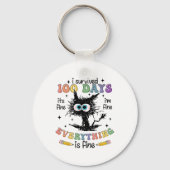 100 Days Of School It's Fine I'm Fine Everythings  キーホルダー (正面)