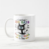 100 Days Of School It's Fine I'm Fine Everythings  コーヒーマグカップ (左)