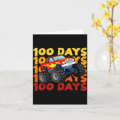 100 Days Of School Kids Monster Truck Boys And Gir カード (黄色い花)
