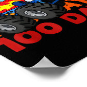 100 Days Of School Kids Monster Truck Boys And Gir ポスター (角)