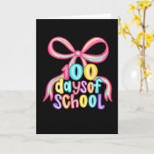 100 Days of School Leopard Bow Pencil  カード (黄色い花)