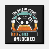 100 Days Of School Level Unlocked Funny Gamers Boy マグネット (正面)
