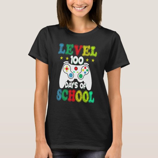 100 Days of School Level Unlocked Video Games Game Tシャツ (正面)