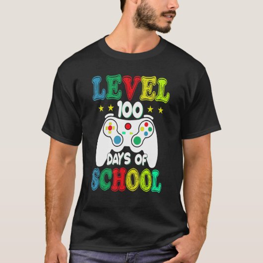 100 Days of School Level Unlocked Video Games Game Tシャツ (正面)
