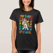 100 Days of School Magical Dabbing Unicorn Tシャツ (正面)