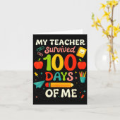100 Days Of School My Teacher Survived 100 Days Of カード (黄色い花)