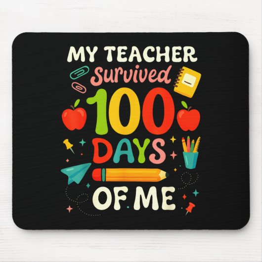 100 Days Of School My Teacher Survived 100 Days Of マウスパッド (正面)