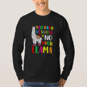 100 Days Of School No Prob Llama  100 Days Of Scho Tシャツ (正面)