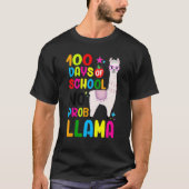 100 Days Of School No Prob-llama Llama Teacher 100 Tシャツ (正面)