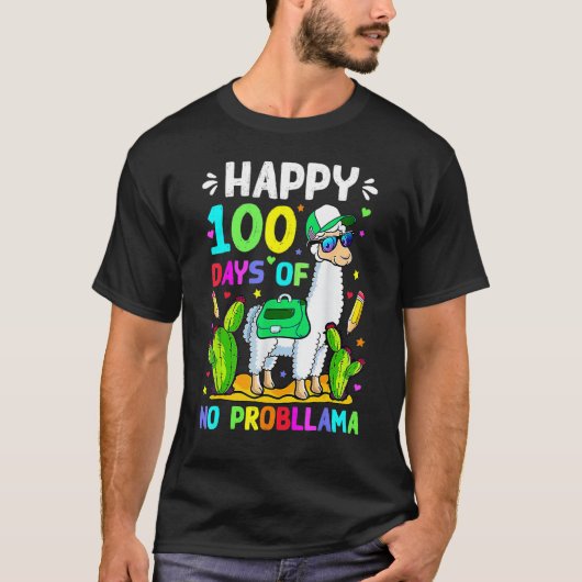 100 Days Of School No Prob Llama Llama Teacher 100 Tシャツ (正面)