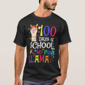 100 Days Of School No Prob Llama Llama Teacher And Tシャツ (正面)