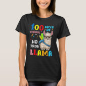 100 Days Of School No Prob llama Llama Teacher And Tシャツ (正面)