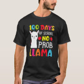 100 Days Of School No Prob llama Llama Teacher And Tシャツ (正面)