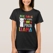 100 Days Of School No Prob llama Llama Teacher And Tシャツ (正面)