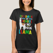 100 Days Of School No Prob-llama Llama Teacher And Tシャツ (正面)
