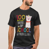 100 Days Of School No Prob llama   Llama Teacher G Tシャツ (正面)