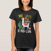 100 Days Of School No Prob Llama Student Teacher 1 Tシャツ (正面)