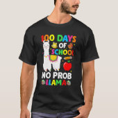 100 Days Of School No Prob Llama Teacher 100th Day Tシャツ (正面)